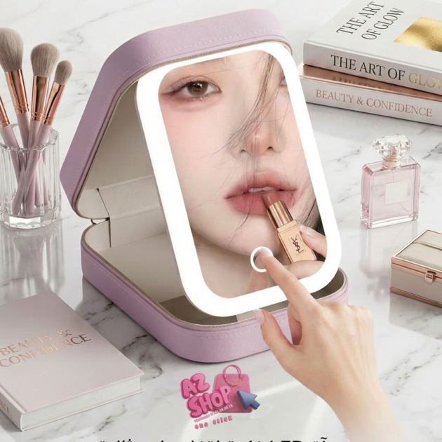علبة مكياج+مرآة LED💄